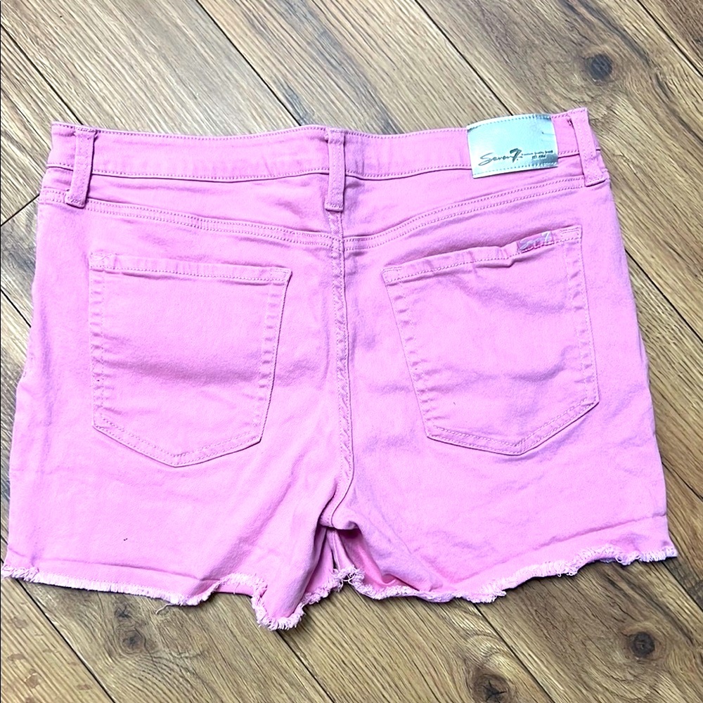 Pink Women's Denim Shorts Size 12 - Picture 2 of 5